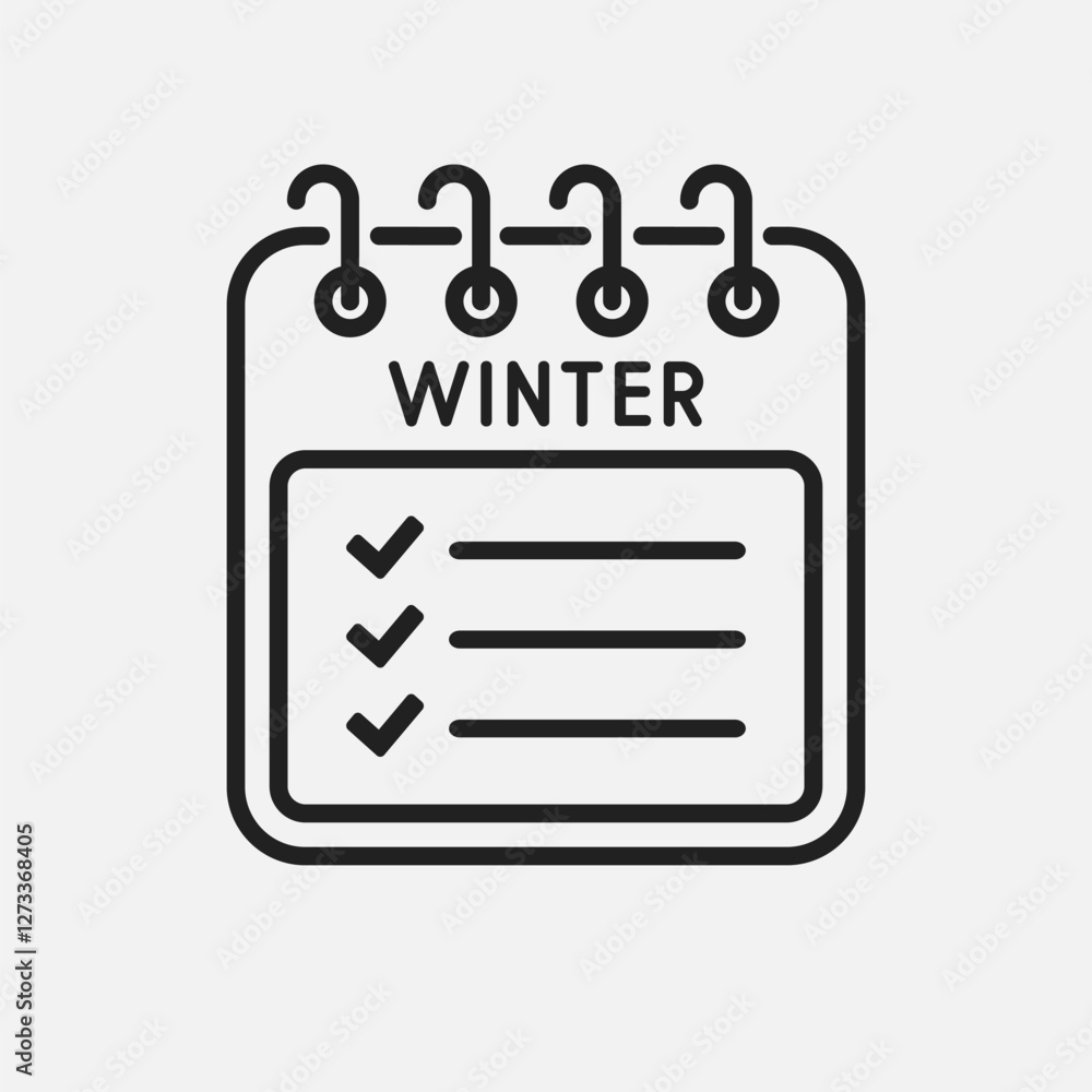 Page calendar season winter, to-do list, checklist Page calendar season winter, to-do list, checklist