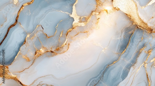 Abstract blue and gold marble texture.
