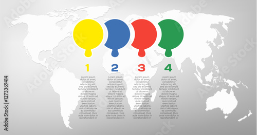 Four steps line infographic, puzzle diagram