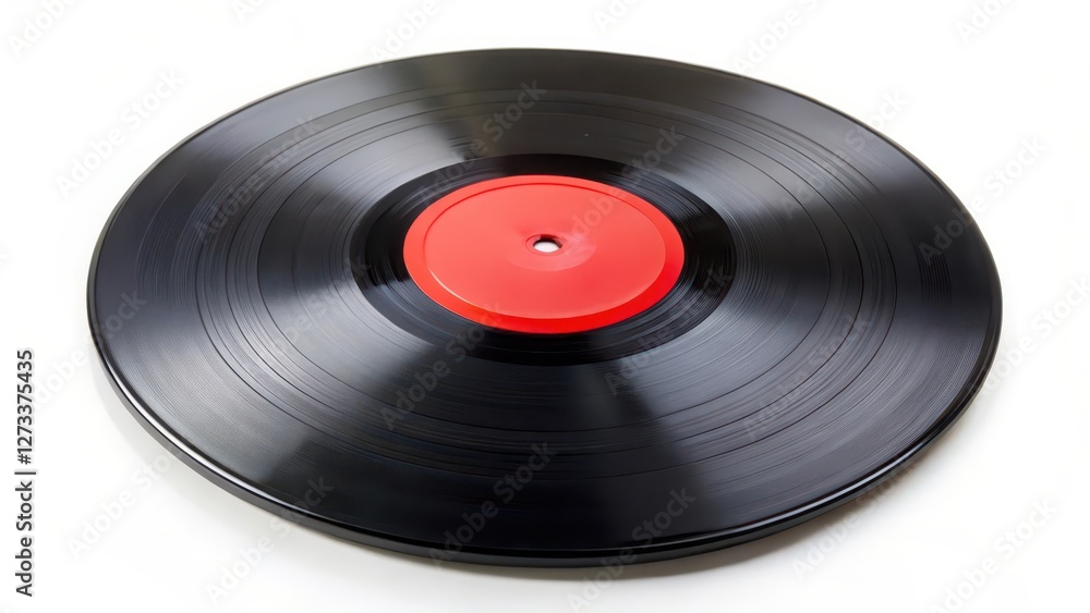 Vinyl Record on White Background