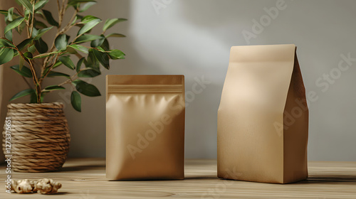 Minimalist product packaging mock-up with a blank surface, perfect for showcasing custom branding, set against a clean, neutral background.