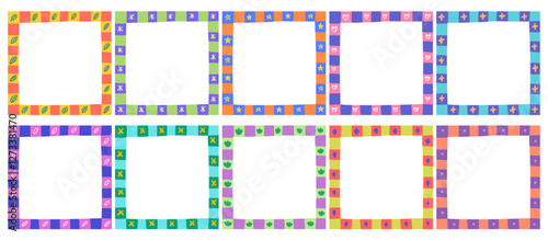 cute frame decoration with pattern