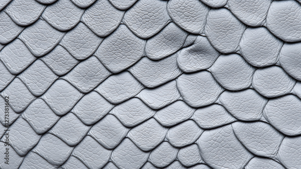 Silver grey texture of snake or dragon reptile leather with detailed scales Silver grey texture of snake or dragon reptile leather with detailed scales