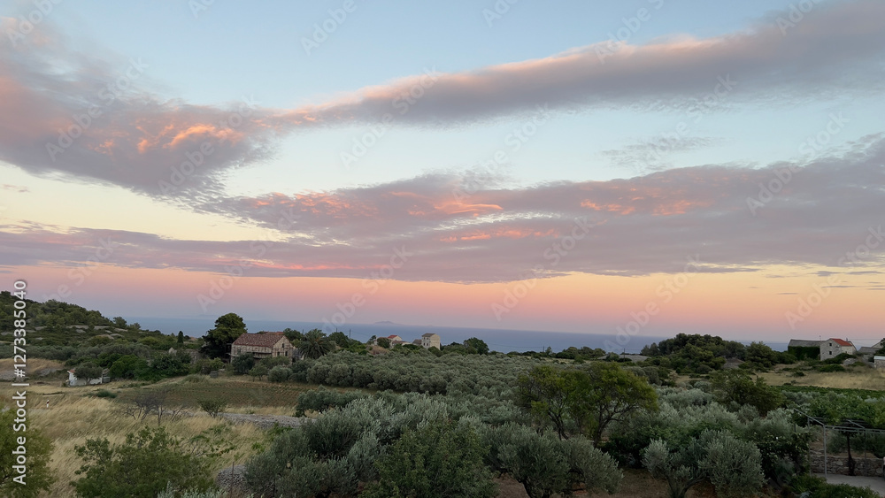 Abendstimmung Podhumlje Insel Vis Croatien Abendstimmung Podhumlje Insel Vis Croatien