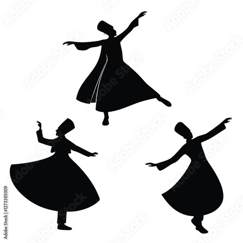 Graceful Sufi Dance Silhouettes