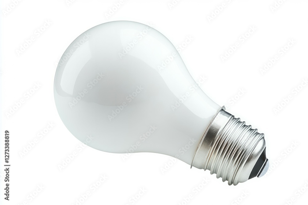 White light bulb on smooth gray surface. AI image White light bulb on smooth gray surface. AI image