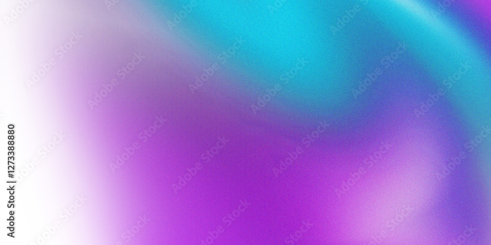Abstract gradient in purple and turquoise colors with grainy texture on transparent background. Perfect for banners, posters, headers or cover designs