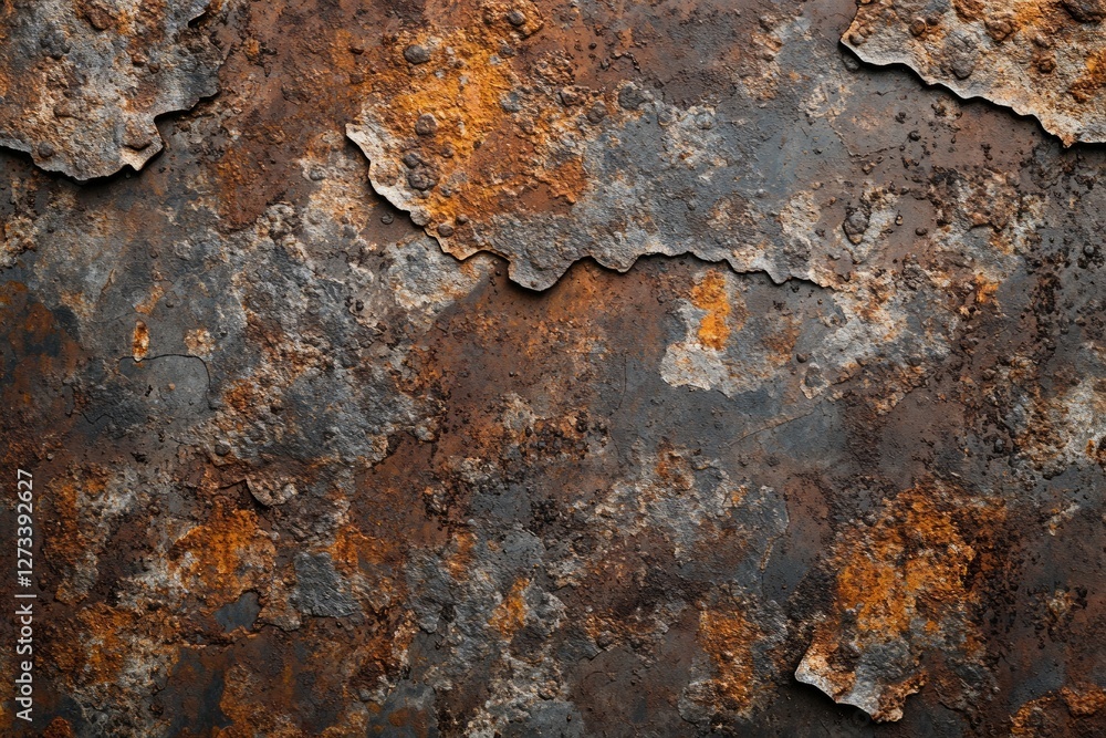 Weathered rusted metal surface texture. AI image Weathered rusted metal surface texture. AI image