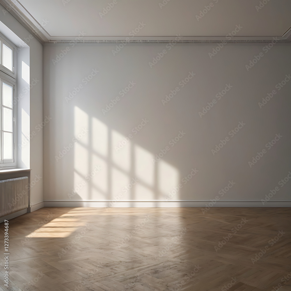 Fototapeta premium Blank White Wall with Soft Lighting for Mockups