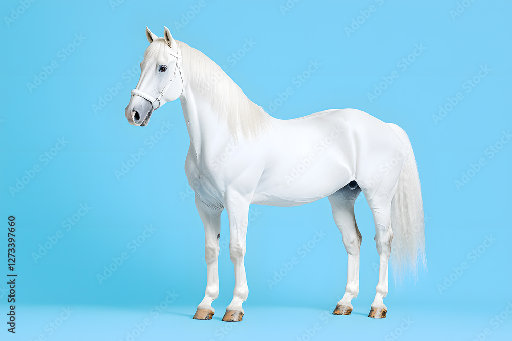Fototapeta premium White horse isolated on white background