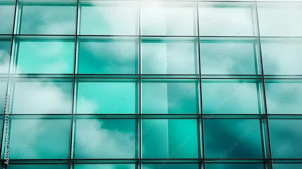 A close-up of a glass building reflecting clouds, showcasing modern architecture and design. A close-up of a glass building reflecting clouds, showcasing modern architecture and design.