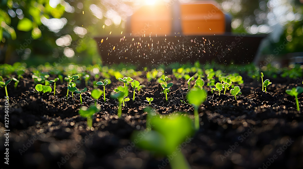 Sprouting seedlings, sunlight, gardening Sprouting seedlings, sunlight, gardening