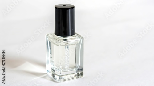 Wallpaper Mural Clear Glass Bottle with Black Cap on White Background Torontodigital.ca