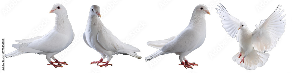 Obraz premium Four White Doves