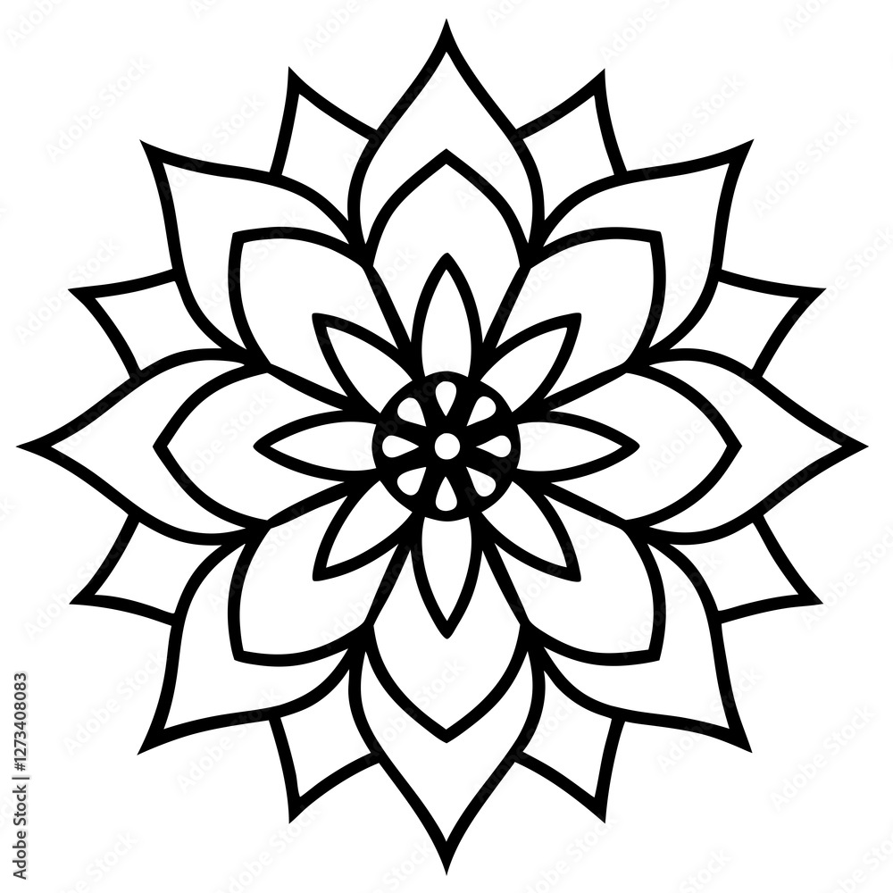© Amir - Floral Mandala Line Art Illustration
