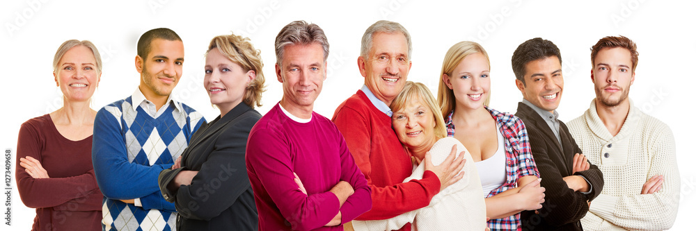 Zufriedene Leute verschiedener Generationen Zufriedene Leute verschiedener Generationen