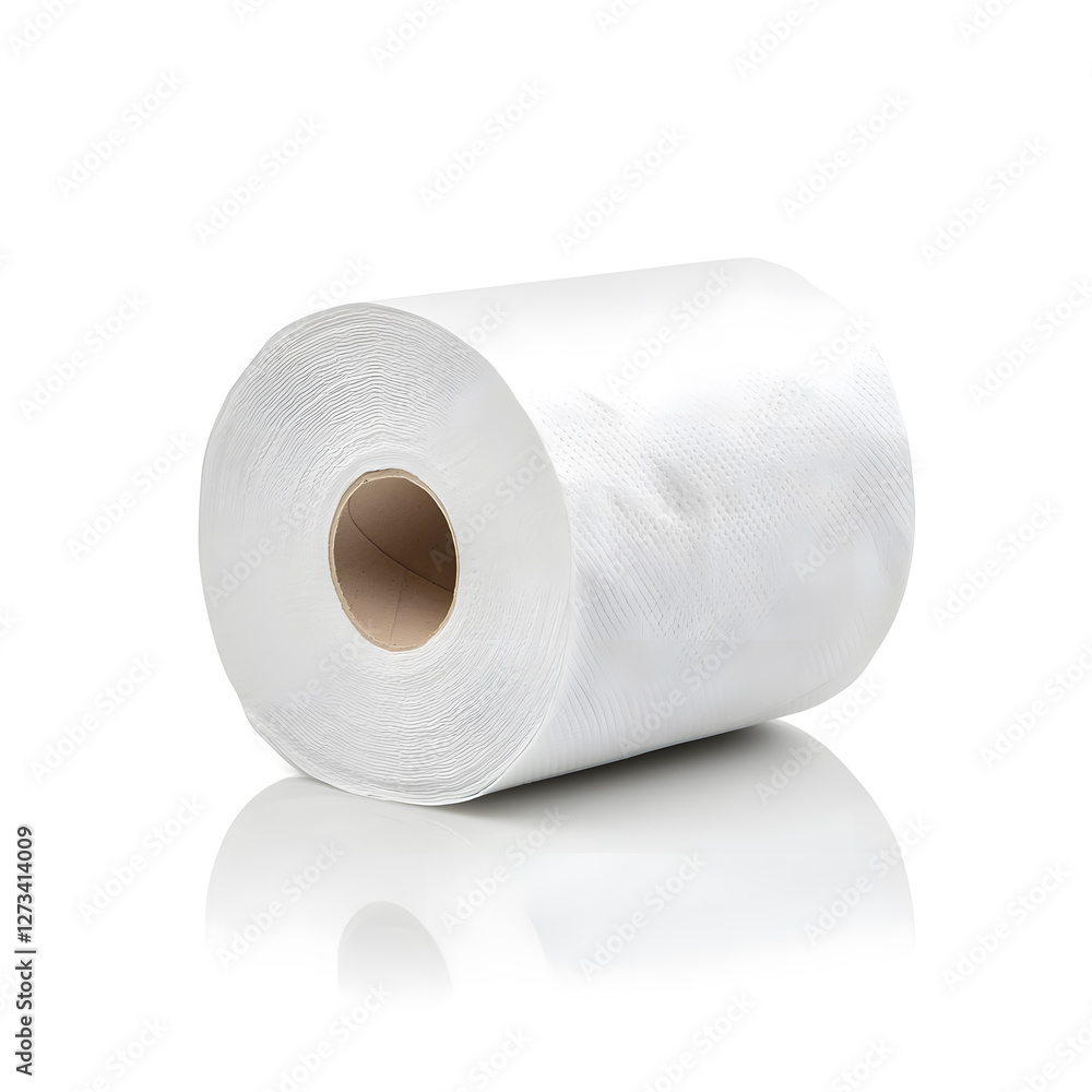 A roll of toilet paper isolated on white background A roll of toilet paper isolated on white background