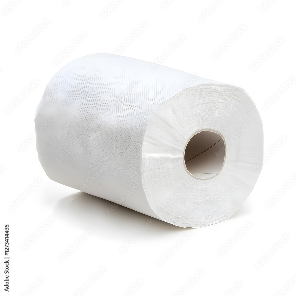 A roll of toilet paper isolated on white background A roll of toilet paper isolated on white background