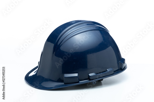 Blue Construction Hard Hat on White Background