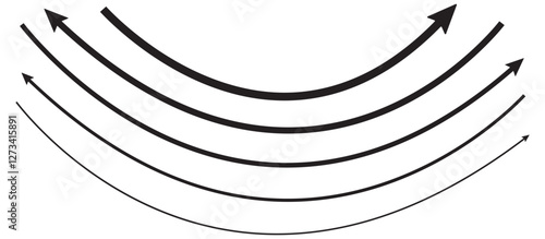 wavy curved Long arrow icon. long line arrow vector. flat style Arrow symbol. Set long black curve arrow icon vector . black curve arrow icon set. long arrow icon set. curve arrow vector. 