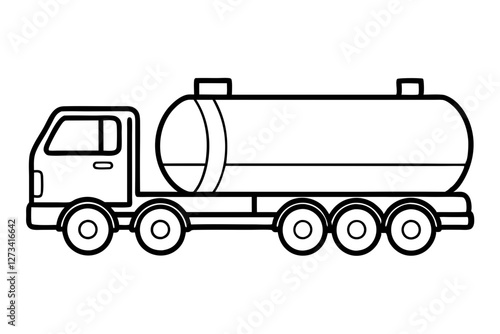 Tanker Truck Line Art Design