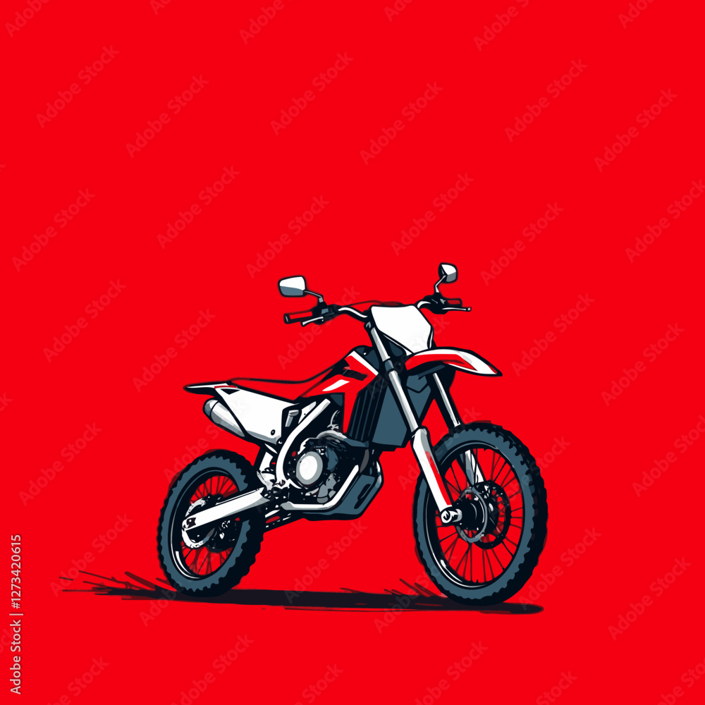 Obraz premium Motorcross Vector Art Background Red