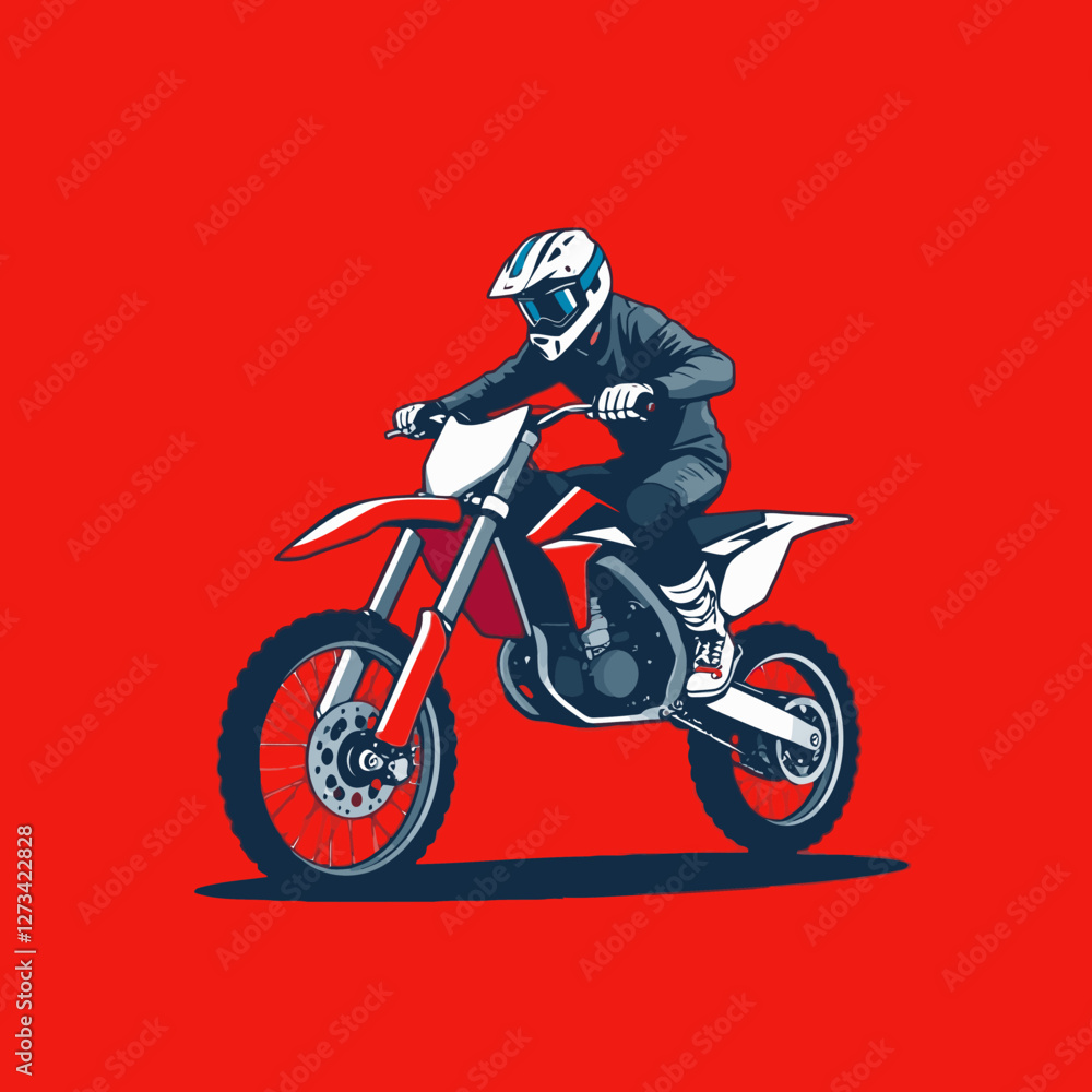 Motorcross Vector Art Background Red Motorcross Vector Art Background Red