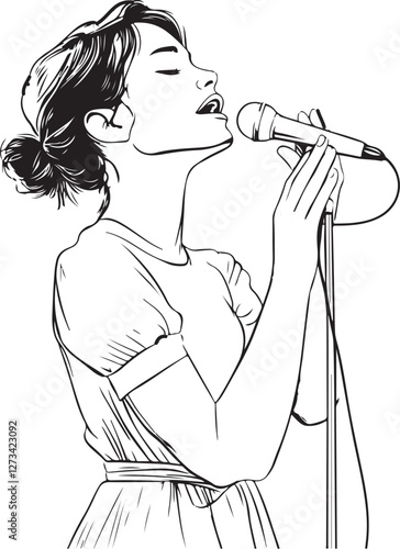 woman with a microphone