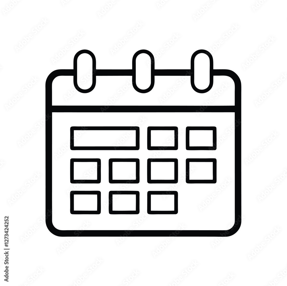 Calendar line icon. Schedule symbol. Deadline, season icon symbol flat design. Vector illustration Calendar line icon. Schedule symbol. Deadline, season icon symbol flat design. Vector illustration
