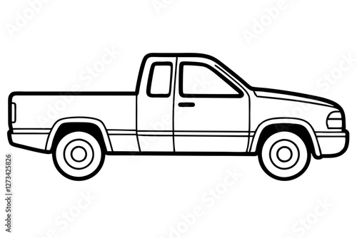 Stylized Pickup Truck Outline Design