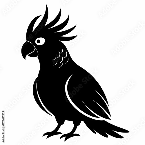 Minimalist Cockatoo Silhouette Art