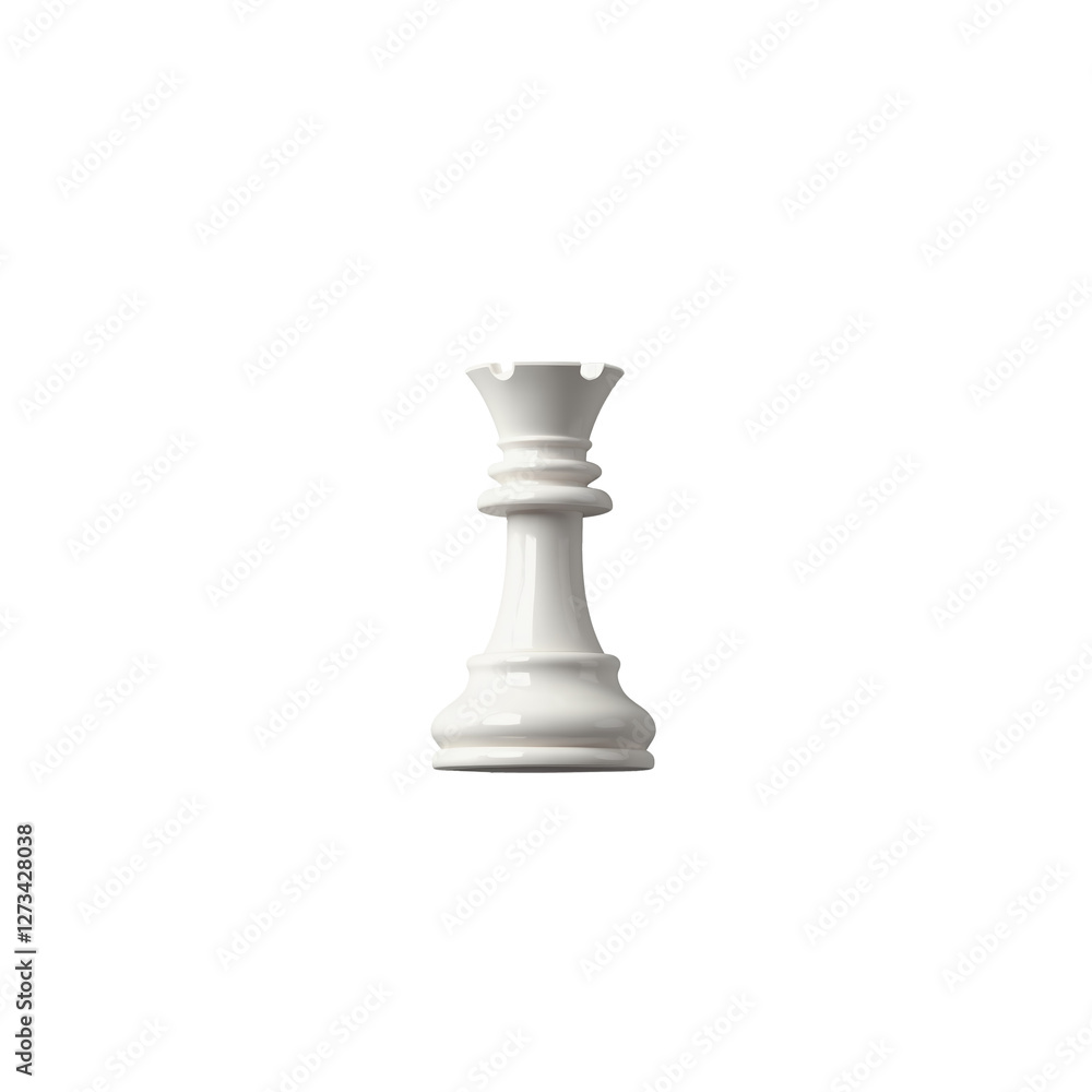 White chess rook made of glossy ceramic showcasing smooth contours and elegant design on neutral background White chess rook made of glossy ceramic showcasing smooth contours and elegant design on neutral background