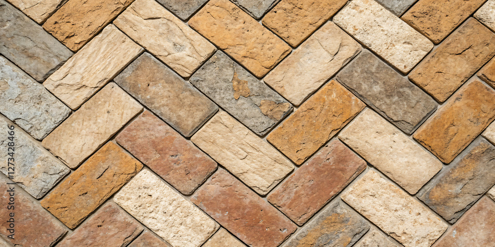Abstract pattern of interlocking stone tiles in earthy tones Abstract pattern of interlocking stone tiles in earthy tones