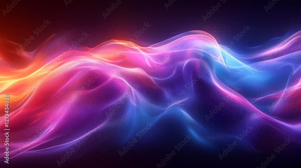 Obraz premium Abstract glowing colorful waves, vibrant digital art, use for background design