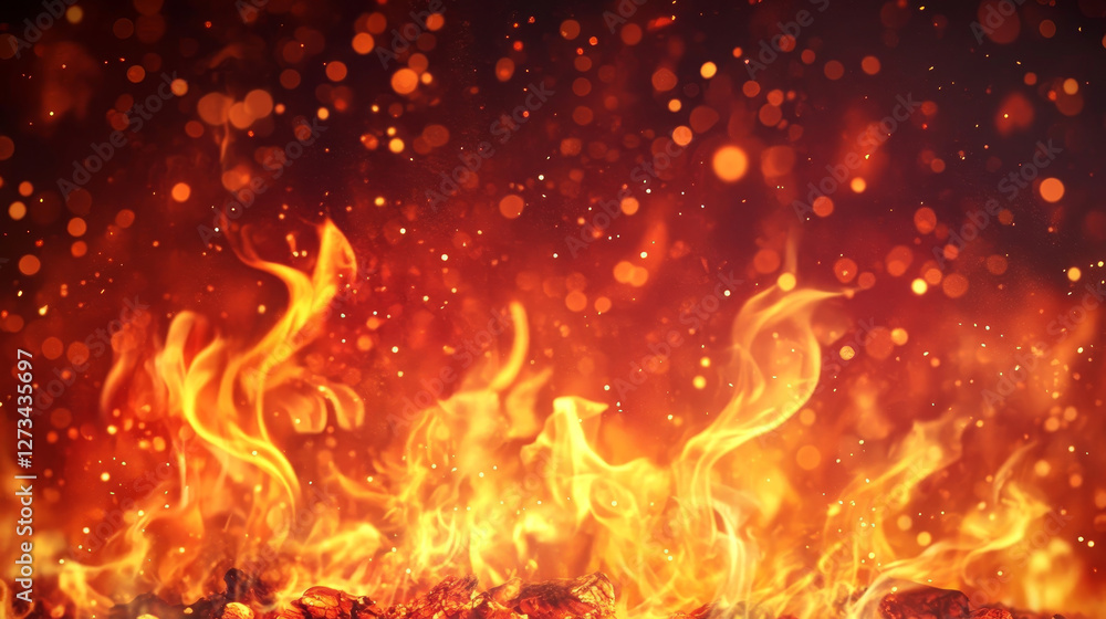 Fire bonfire seamless pattern vector burn flame illustration fish spurts of flame red orange background wallpaper hot light backdrop. Fire bonfire seamless pattern vector burn flame illustration fish spurts of flame red orange background wallpaper hot light backdrop.