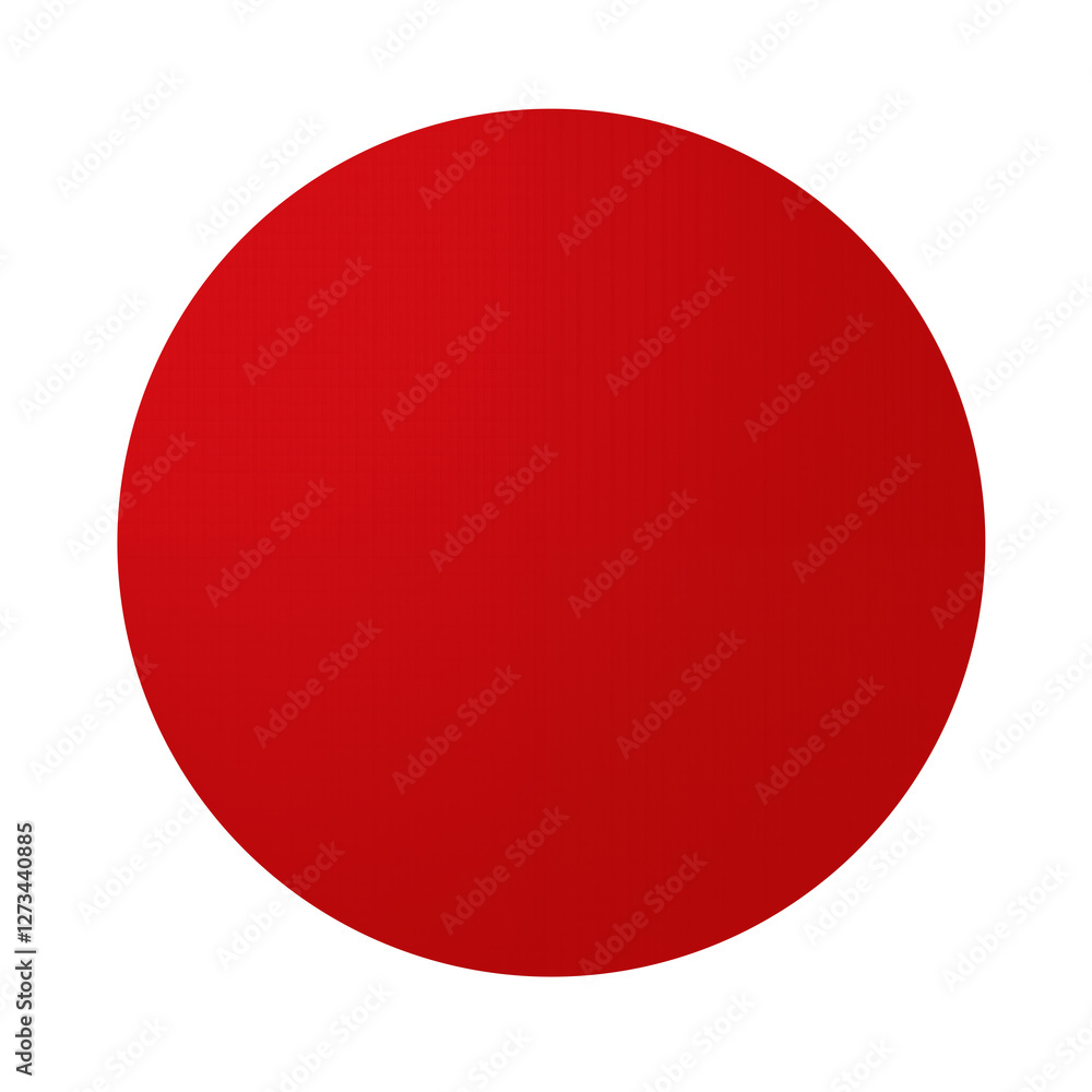 Bright red circle represents Japan's national flag, characterized by a bold, vibrant color and a smooth texture Bright red circle represents Japan's national flag, characterized by a bold, vibrant color and a smooth texture