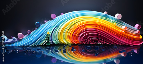 paper quilling rainbow, ai generative