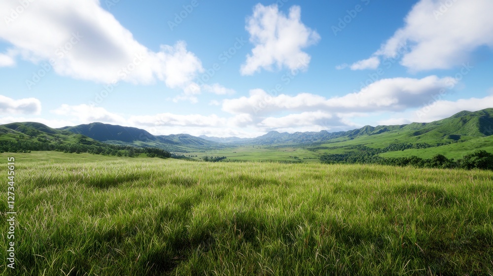 Tranquil Grassland Valley Landscape Tranquil Grassland Valley Landscape