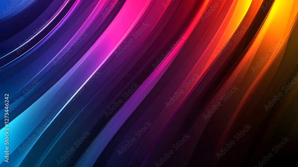 Fototapeta premium Dark background, colorful stripes, gradient color block style 
