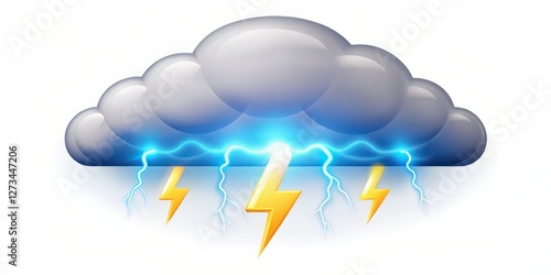 Thunderstorm Cloud with Lightning Bolts