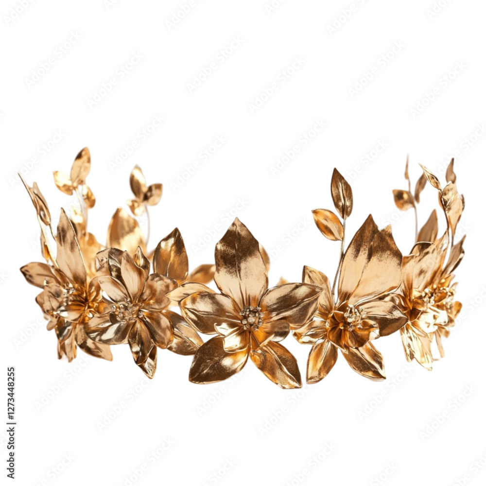 Golden floral crown elegant design beautiful flowers, Golden floral crown elegant design beautiful flowers,