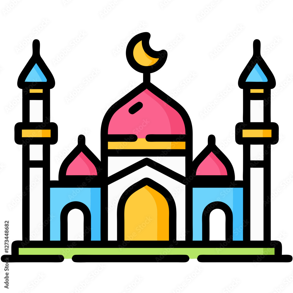 Scenic mosque illustration in vector art, perfect for religious and cultural themes.
Scenic mosque illustration in vector art, perfect for religious and cultural themes.
