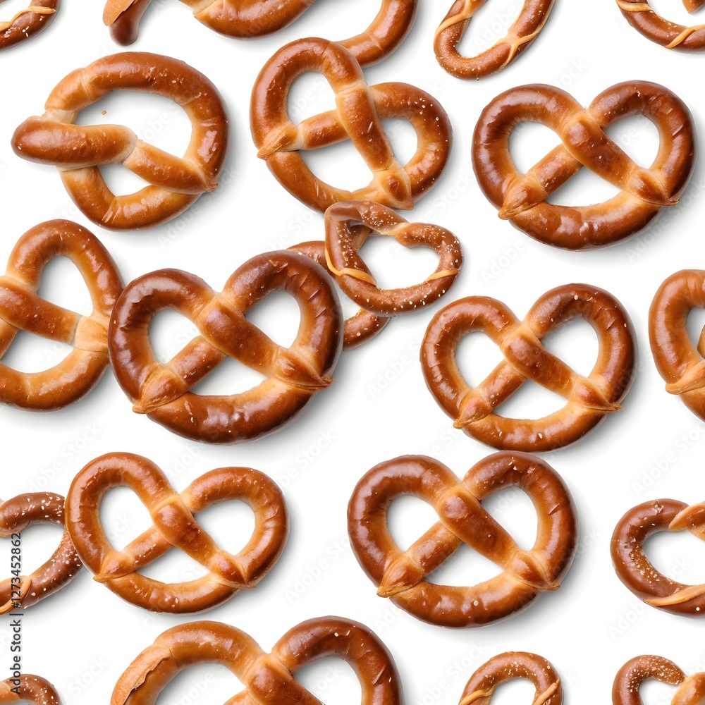Delicious Pretzels on White Background Delicious Pretzels on White Background