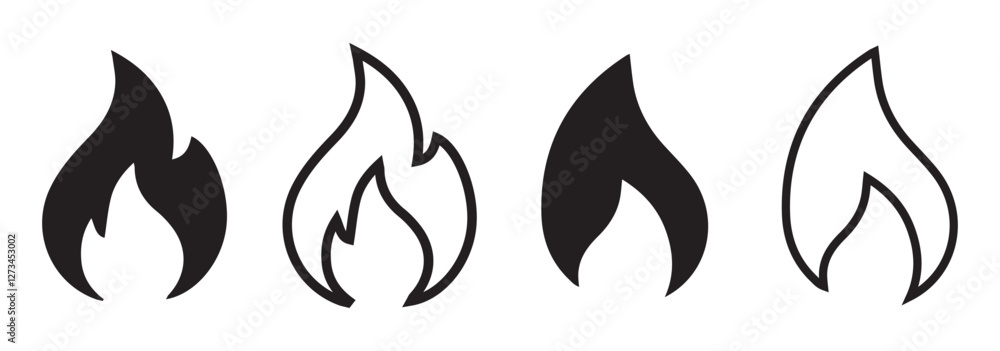 Flame vector fire icon. Flame logo template and silhouette shape. Fire icon set on transparent background. Vector illustration eps 10 Flame vector fire icon. Flame logo template and silhouette shape. Fire icon set on transparent background. Vector illustration eps 10