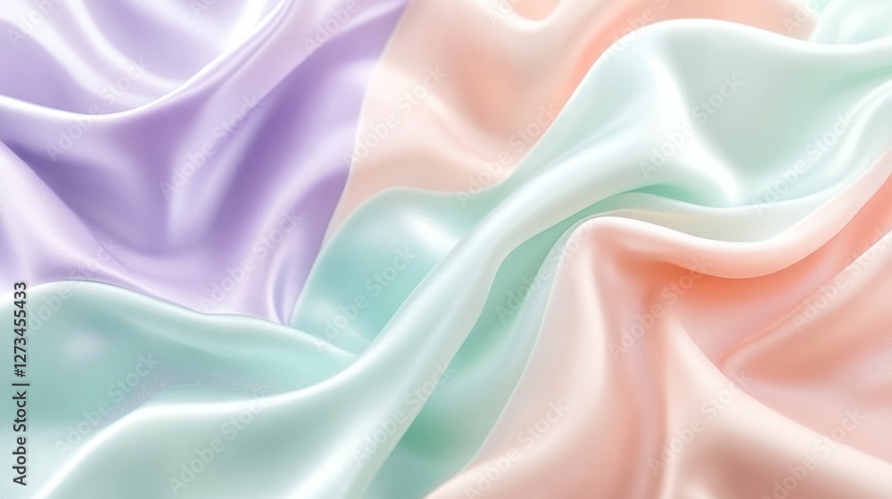 Obraz premium Pastel Silk Fabric Draped Softly in Gentle Waves