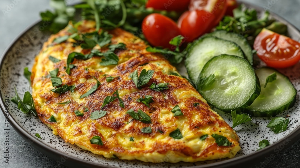 Delicious breakfast omelet with fresh vegetables Delicious breakfast omelet with fresh vegetables