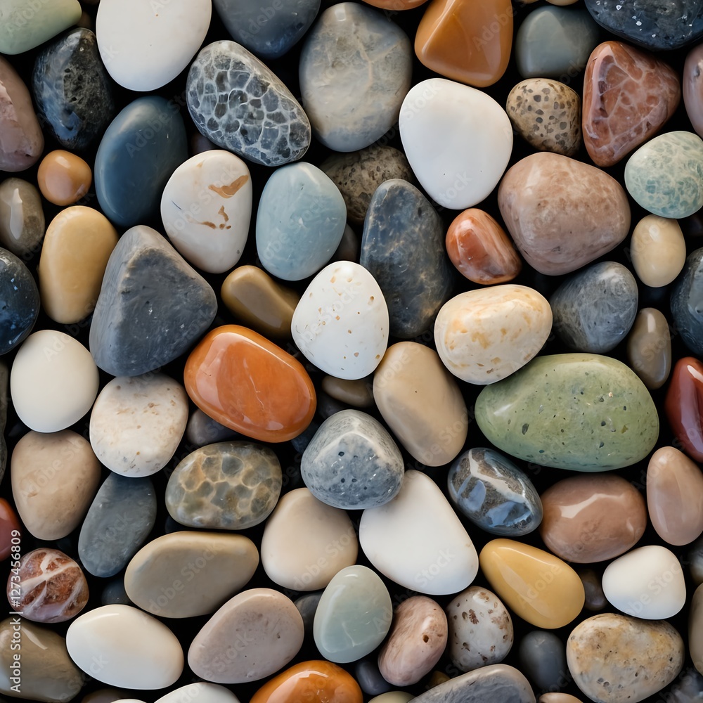 Colorful Smooth Sea Stones Background Colorful Smooth Sea Stones Background