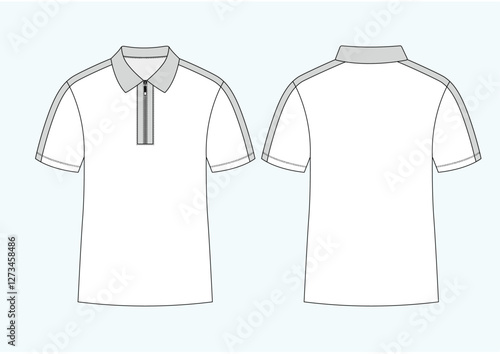 Wallpaper Mural Zip-up Polo T-Shirt Sketch Design Torontodigital.ca