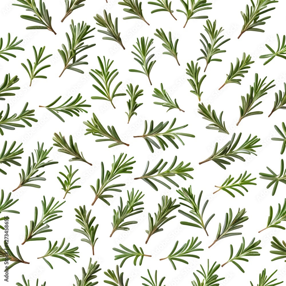 Rosemary Sprigs Pattern, Seamless Background Rosemary Sprigs Pattern, Seamless Background
