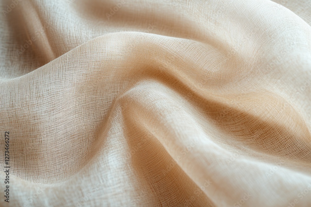 Close-up view of beige fabric texture with intricate details Close-up view of beige fabric texture with intricate details
